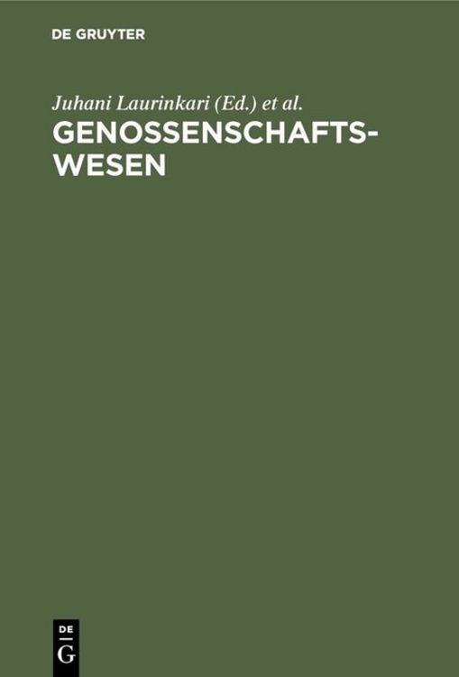 Produktbild: Genossenschaftswesen
