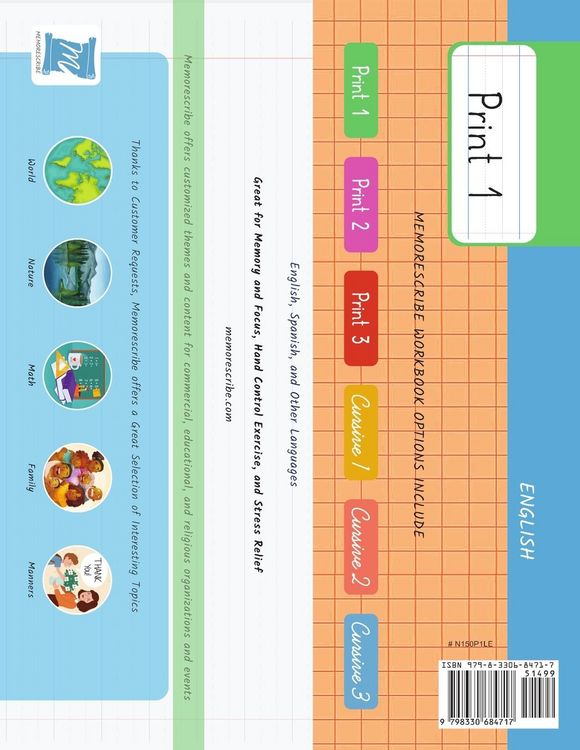 Produktbild: Handwriting Practice Workbook - Numbers from 1 to 50 - Words and Numbers - Print, Level 1