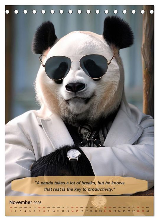 Produktbild: Funny manager wisdom from animals (Desk Calendar 2026 DIN A5 portrait), CALVENDO 12 Month DeskCalendar