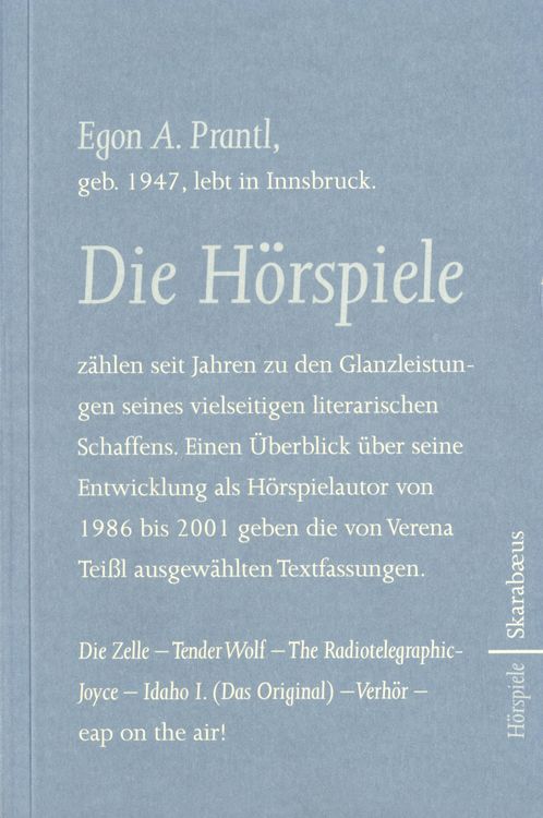 Produktbild: Prantl, E: H&ouml;rspiele
