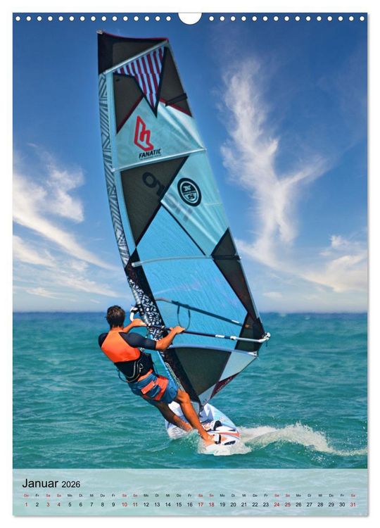 Produktbild: Windsurfen - Fun pur (Wandkalender 2026 DIN A3 hoch), CALVENDO Monatskalender
