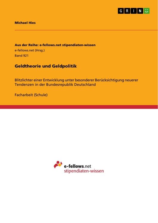 Produktbild: Geldtheorie und Geldpolitik