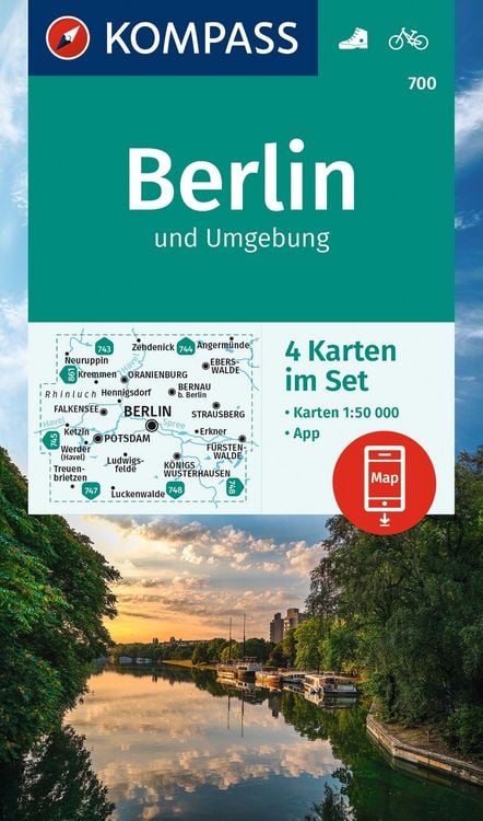 Produktbild: KOMPASS Wanderkarten-Set 700 Berlin und Umgebung (4 Karten) 1:50.000