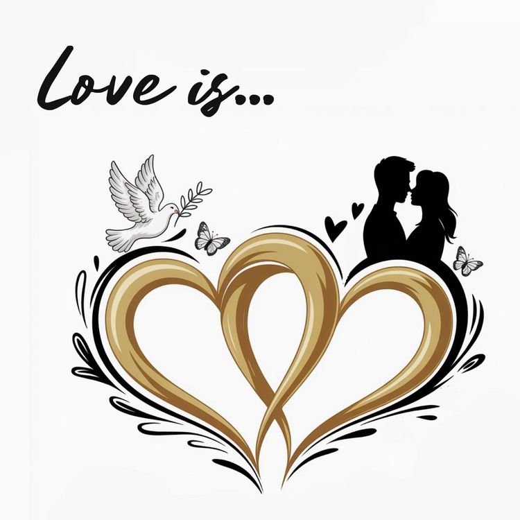 Produktbild: Love is ... Original guest book for the wedding, the engagement or the anniversary of a wedding or a life partnership with stylish image motives for g