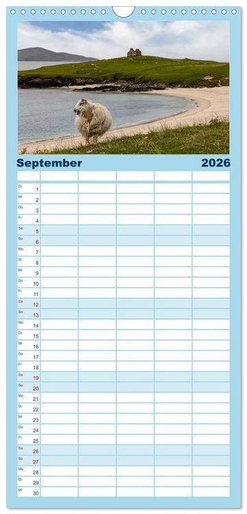 Produktbild: Familienplaner 2026 - Lewis und Harris, die ungez&auml;hmten &Auml;u&szlig;eren Hebriden. mit 5 Spalten (Wandkalender, 21 x 45 cm) CALVENDO
