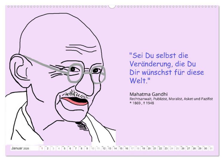 Produktbild: Zitate f&uuml;r Motivation und Perspektivenwechsel (hochwertiger Premium Wandkalender 2026 DIN A2 quer), Kunstdruck in Hochglanz