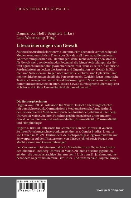 Produktbild: Literarisierungen von Gewalt