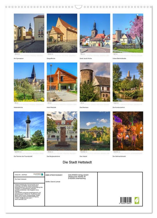 Produktbild: Die Stadt Hettstedt (Wandkalender 2026 DIN A2 hoch), CALVENDO Monatskalender