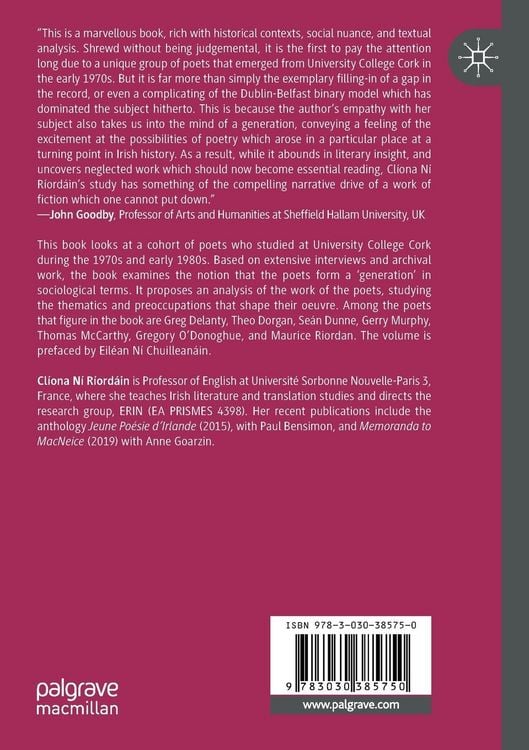 Produktbild: English Language Poets in University College Cork, 1970&ndash;1980