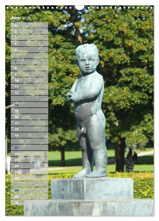 Produktbild: Skulpturen im Vigeland-Park Oslo (Wandkalender 2026 DIN A3 hoch), CALVENDO Monatskalender