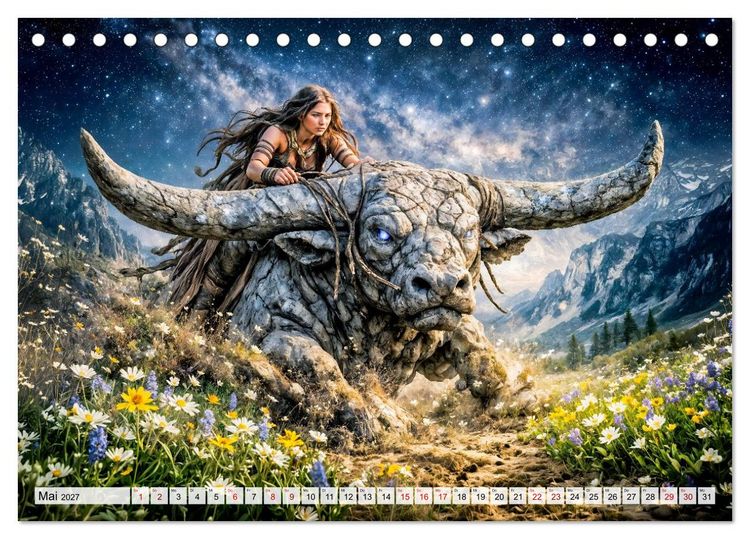 Produktbild: Sternzeichen - Die M&auml;chte des Tierkreises (Tischkalender 2027 DIN A5 quer), CALVENDO Monatskalender