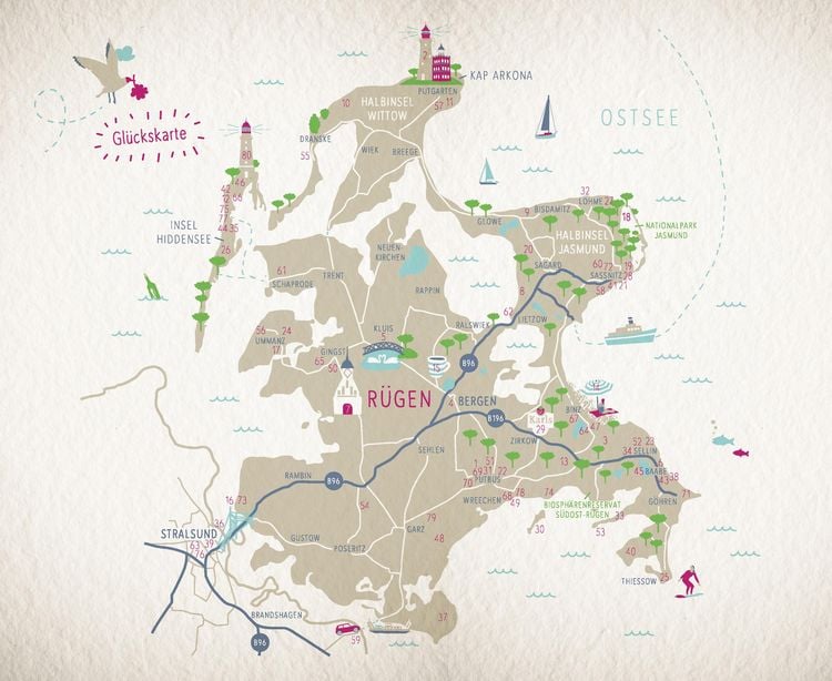 Produktbild: Gl&uuml;cksorte auf R&uuml;gen. Mit Hiddensee & Stralsund