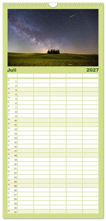 Produktbild: Familienplaner 2027 - Traumziel Toskana mit 5 Spalten (Wandkalender, 21 x 45 cm) CALVENDO