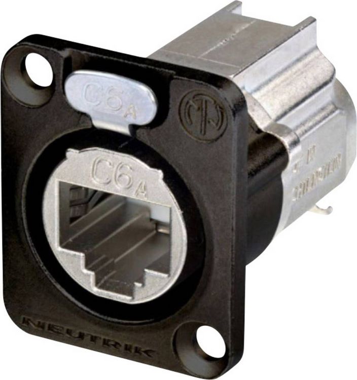 Produktbild: Neutrik NE8FDX-Y6-B RJ45 Datensteckverbinder etherCON D Serie NE8FDX-Y6-B Buchse, gerade Pole: 8P8C Schwarz 1 St.
