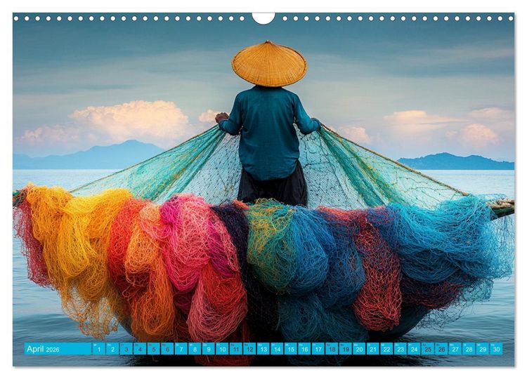 Produktbild: Netzpoesie: Ein Jahr in Farben (Wandkalender 2026 DIN A3 quer), CALVENDO Monatskalender