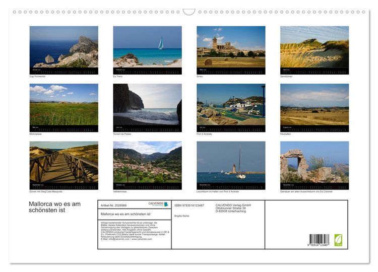 Produktbild: Mallorca wo es am sch&ouml;nsten ist (Wandkalender 2026 DIN A2 quer), CALVENDO Monatskalender