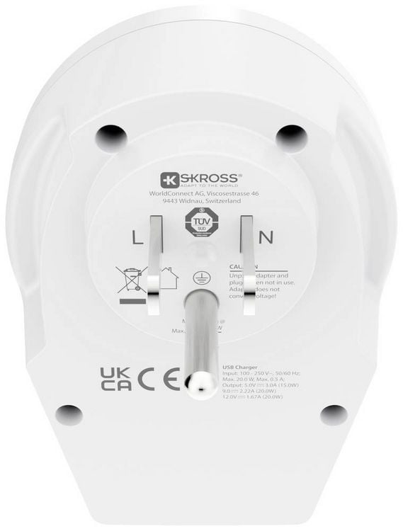 Produktbild: Skross 1.500292 Reiseadapter Country Adapter World to US USB C20PD