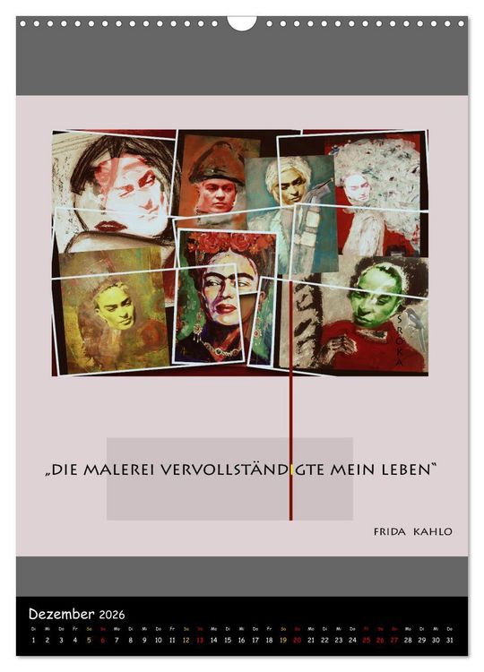 Produktbild: Frida Kahlo - Zitate im Dialog (Wandkalender 2026 DIN A3 hoch), CALVENDO Monatskalender