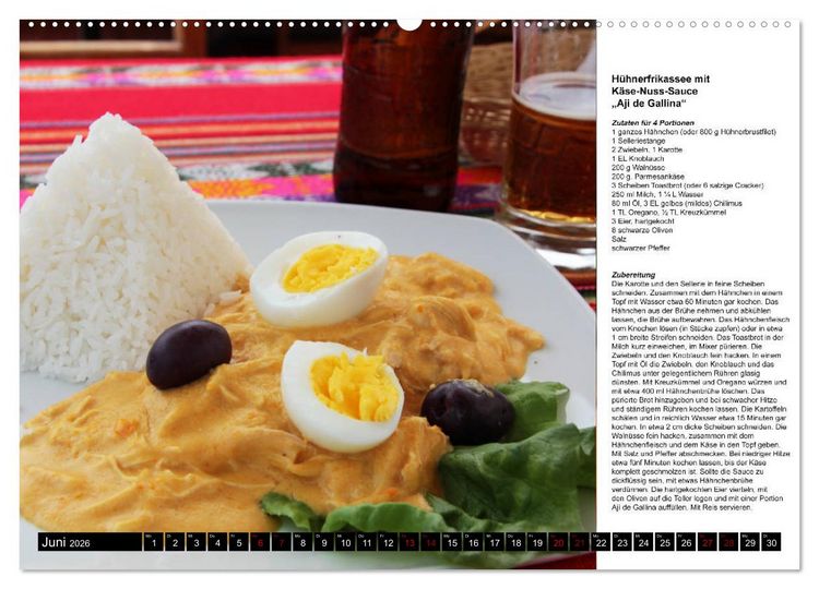Produktbild: PERU - Kulinarisch (hochwertiger Premium Wandkalender 2026 DIN A2 quer), Kunstdruck in Hochglanz