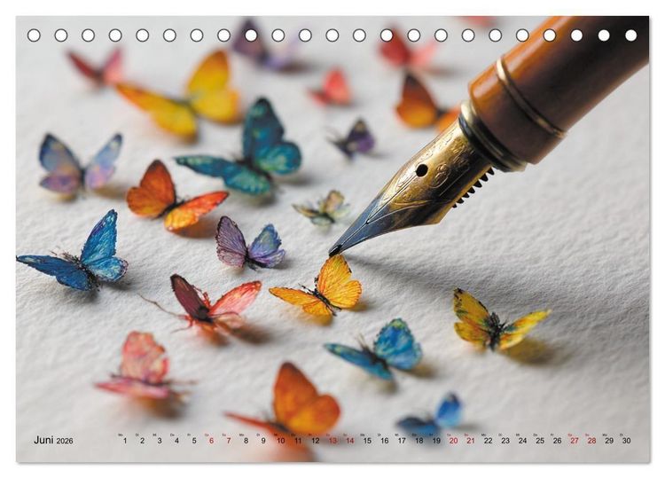 Produktbild: Die leise Magie der Kalligrafie (Tischkalender 2026 DIN A5 quer), CALVENDO Monatskalender
