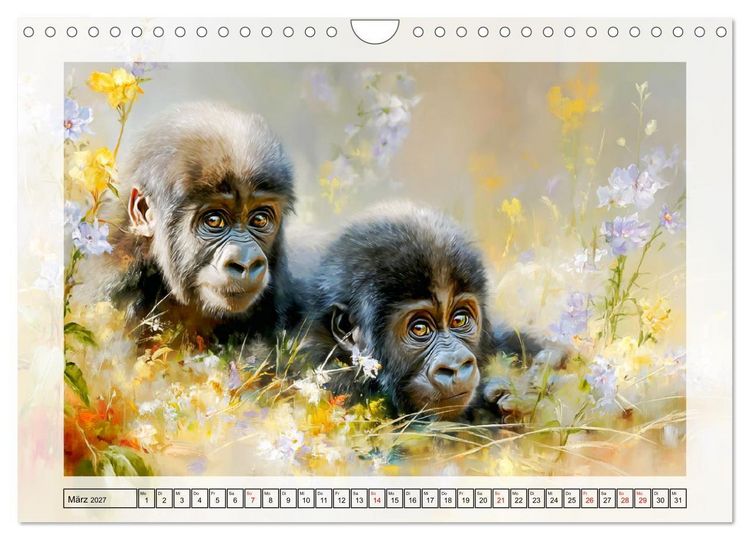 Produktbild: Gorillas. Wilde Kinderstube im Dschungel (Wandkalender 2027 DIN A4 quer), CALVENDO Monatskalender
