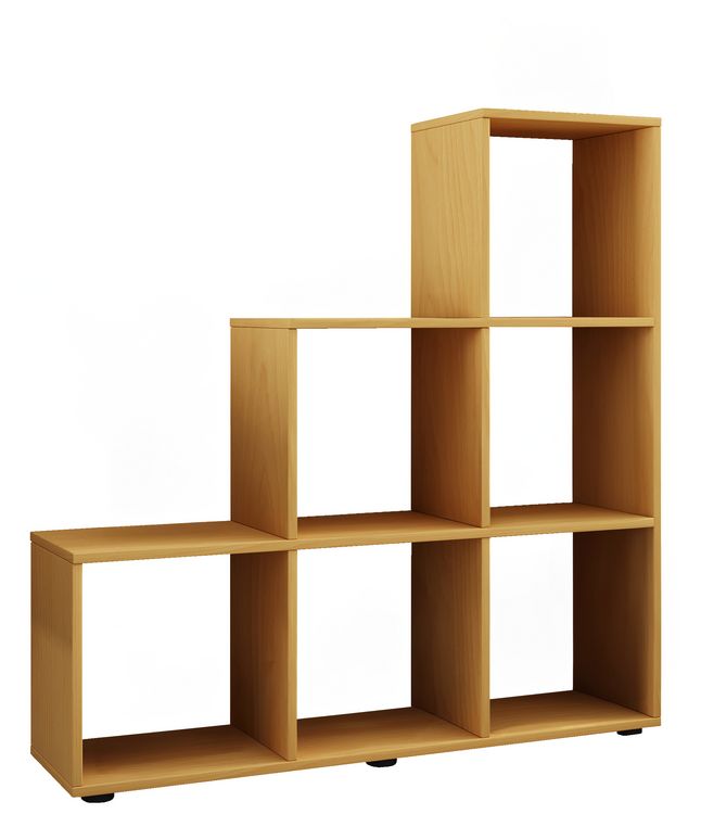Produktbild: Holz Stand Treppenregal Regal 6 F&auml;cher Nitas