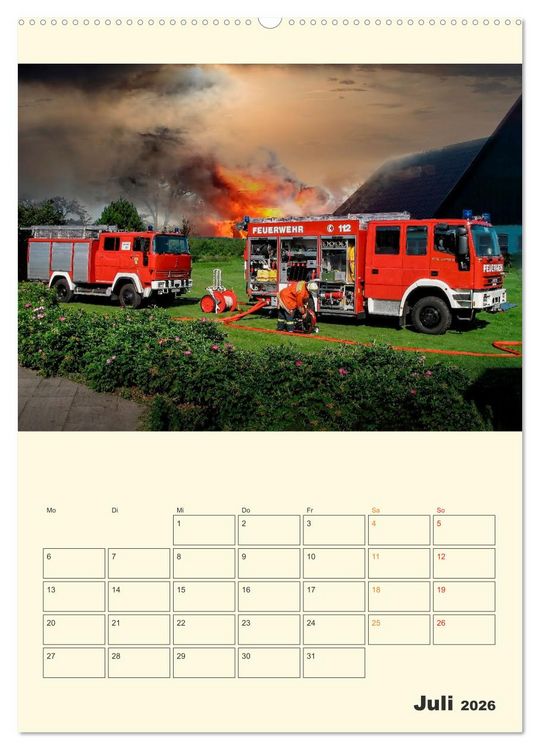 Produktbild: Feuerwehr - der Kalender (Wandkalender 2026 DIN A2 hoch), CALVENDO Monatskalender