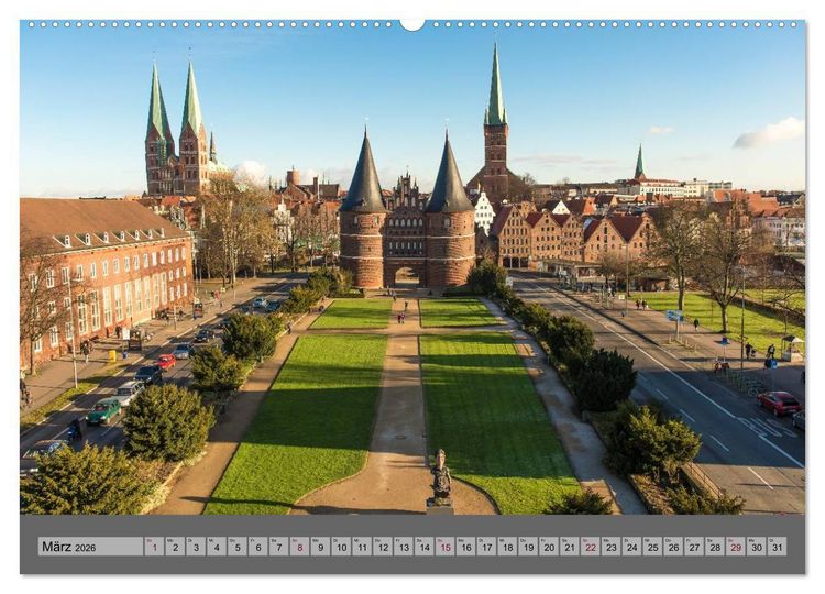 Produktbild: Ansichten der L&uuml;becker Altstadtinsel (Wandkalender 2026 DIN A2 quer), CALVENDO Monatskalender