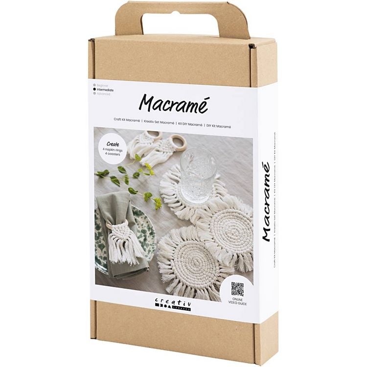 Produktbild: Creativ Company DIY Sets Macram&eacute; Kreativ Set Macram&eacute;, Creme, Tischdeko, Kreativ Box