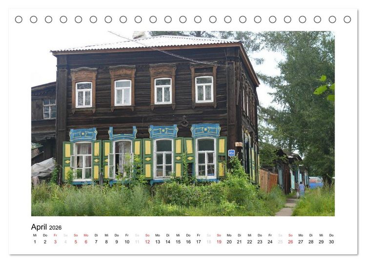 Produktbild: Holzh&auml;user in Irkutsk (Tischkalender 2026 DIN A5 quer), CALVENDO Monatskalender
