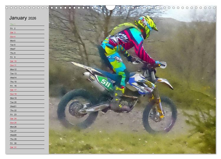 Produktbild: Enduro Racing (Wall Calendar 2026 DIN A3 landscape), CALVENDO 12 Month Wall Calendar