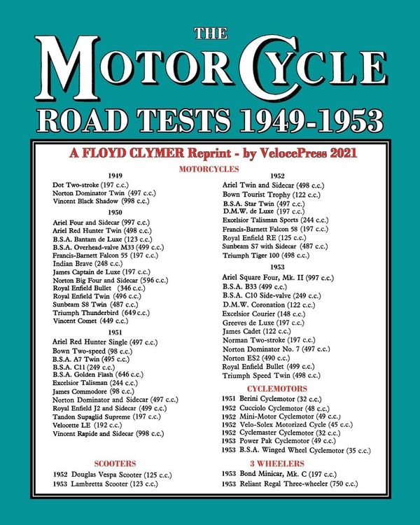 Produktbild: MOTORCYCLE ROAD TESTS 1949-1953 (From the Motor Cycle magazine UK)
