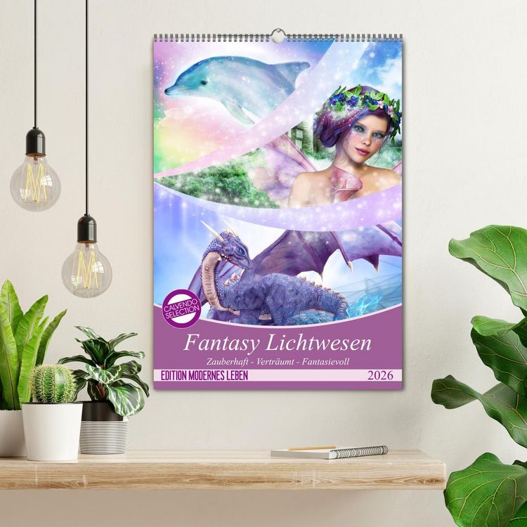 Produktbild: Fantasy Lichtwesen (Wandkalender 2026 DIN A2 hoch), CALVENDO Monatskalender