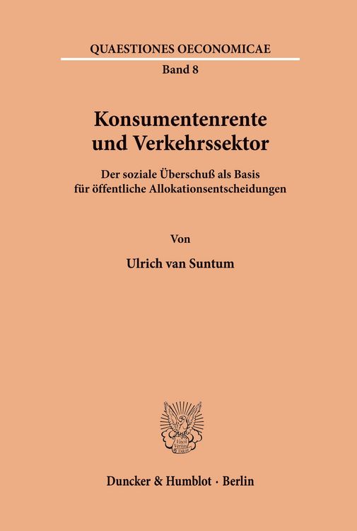 Produktbild: Konsumentenrente und Verkehrssektor.