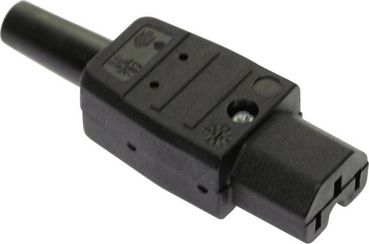 Produktbild: AS Schwabe 62082 Warmger&auml;te-Steckverbinder Stecker, gerade Gesamtpolzahl: 2 10 A Schwarz 1 St.