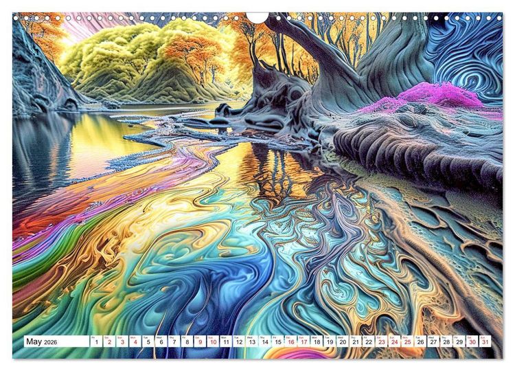 Produktbild: Psychedelic Landscapes (Wall Calendar 2026 DIN A3 landscape), CALVENDO 12 Month Wall Calendar