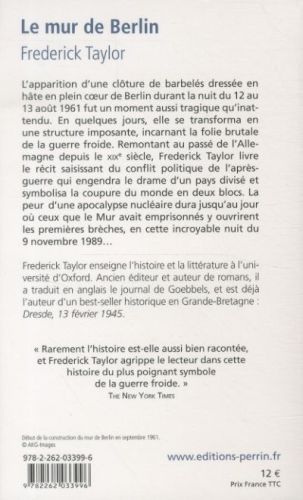 Produktbild: Taylor, F: Mur de Berlin : 1961-1989