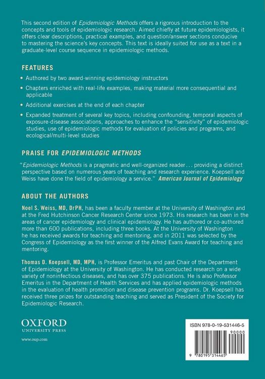 Produktbild: Epidemiologic Methods
