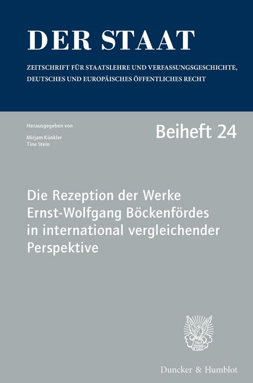 Produktbild: Die Rezeption der Werke Ernst-Wolfgang B&ouml;ckenf&ouml;rdes in international vergleichender Perspektive.