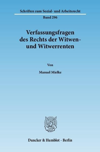 Produktbild: Verfassungsfragen des Rechts der Witwen- und Witwerrenten.