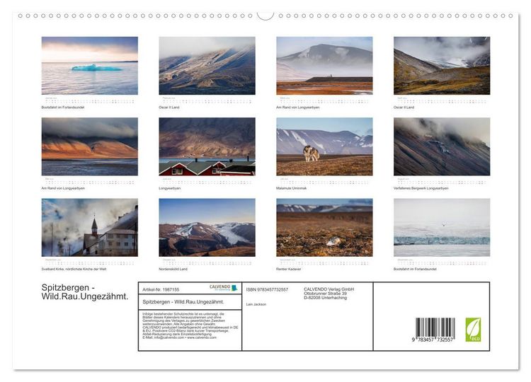 Produktbild: Spitzbergen - Wild.Rau.Ungez&auml;hmt. (hochwertiger Premium Wandkalender 2026 DIN A2 quer), Kunstdruck in Hochglanz