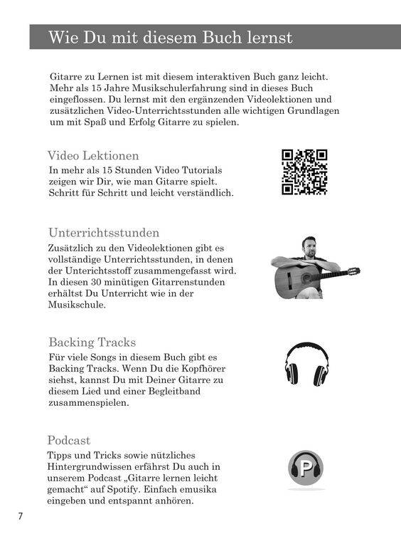 Produktbild: Gitarre lernen - umfangreiches Gitarrenbuch f&uuml;r Anf&auml;nger und Wiedereinsteiger
