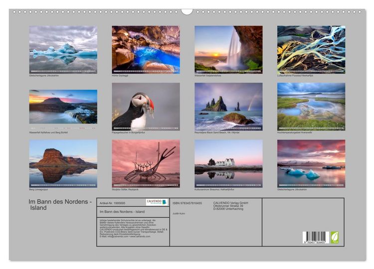 Produktbild: Im Bann des Nordens - Island (Wandkalender 2026 DIN A2 quer), CALVENDO Monatskalender