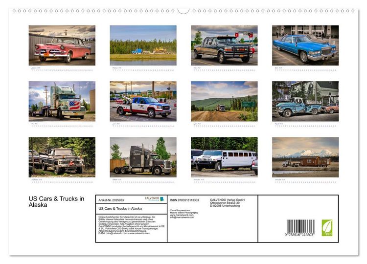 Produktbild: US Cars & Trucks in Alaska (hochwertiger Premium Wandkalender 2026 DIN A2 quer), Kunstdruck in Hochglanz