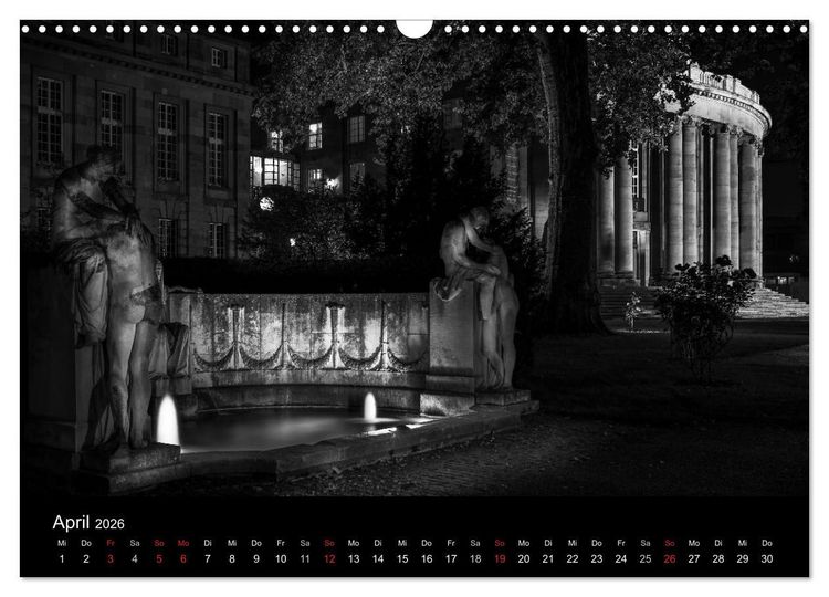 Produktbild: Stuttgart bei Nacht (Wandkalender 2026 DIN A3 quer), CALVENDO Monatskalender