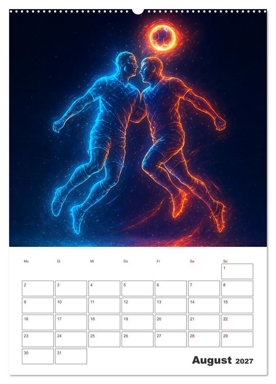Produktbild: Vision Fu&szlig;ball Licht - Kraft - Spiel (hochwertiger Premium Wandkalender 2027 DIN A2 hoch), Kunstdruck in Hochglanz