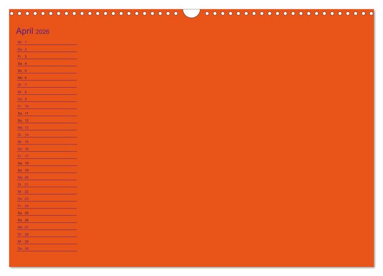 Produktbild: Bastel-Geburtstagskalender orange / Geburtstagskalender (Wandkalender 2026 DIN A3 quer), CALVENDO Monatskalender