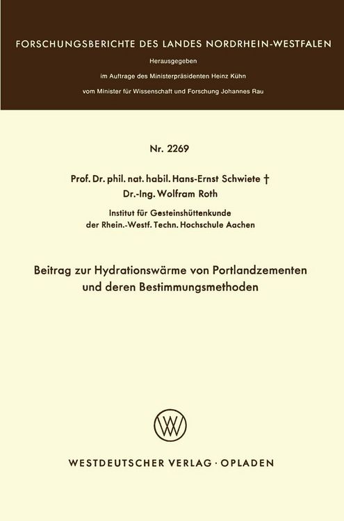 Produktbild: Beitrag zur Hydrationsw&auml;rme von Portlandzementen und deren Bestimmungsmethoden