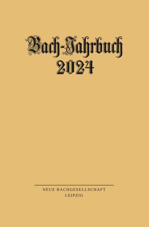 Produktbild: Bach-Jahrbuch 2024