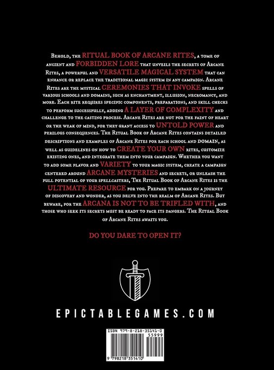 Produktbild: The Ritual Book of Arcane Rites